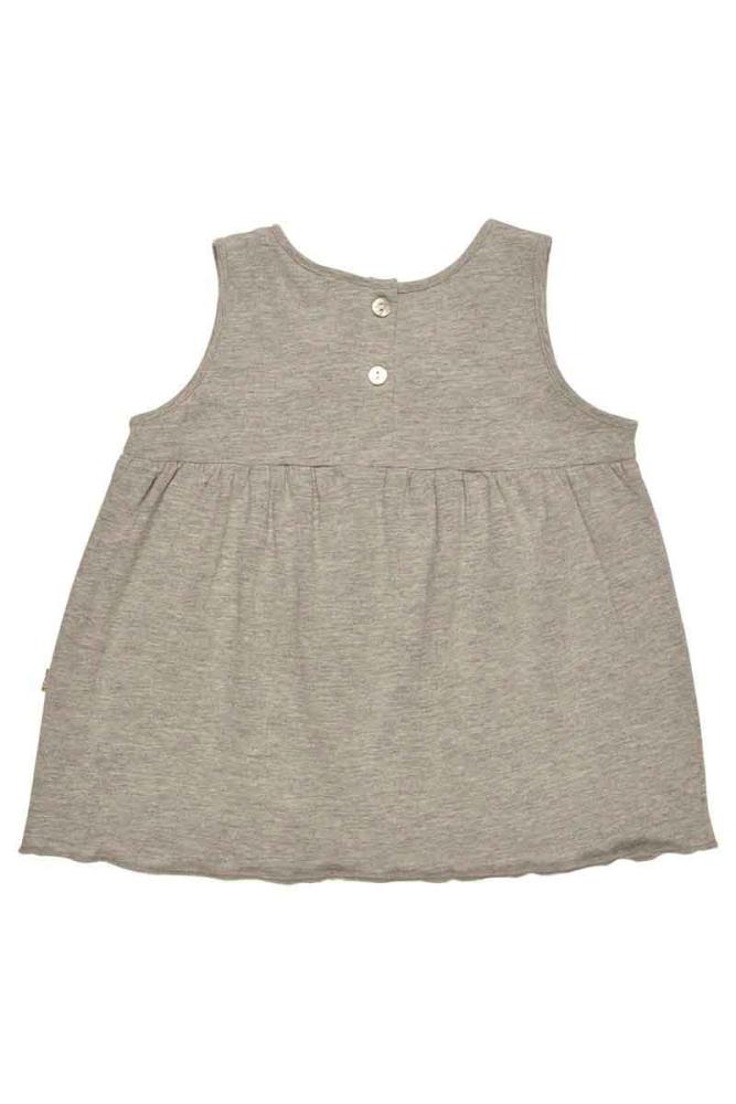 Nui Organics. Gråmeleret bluse top i økologisk bomuld, bag