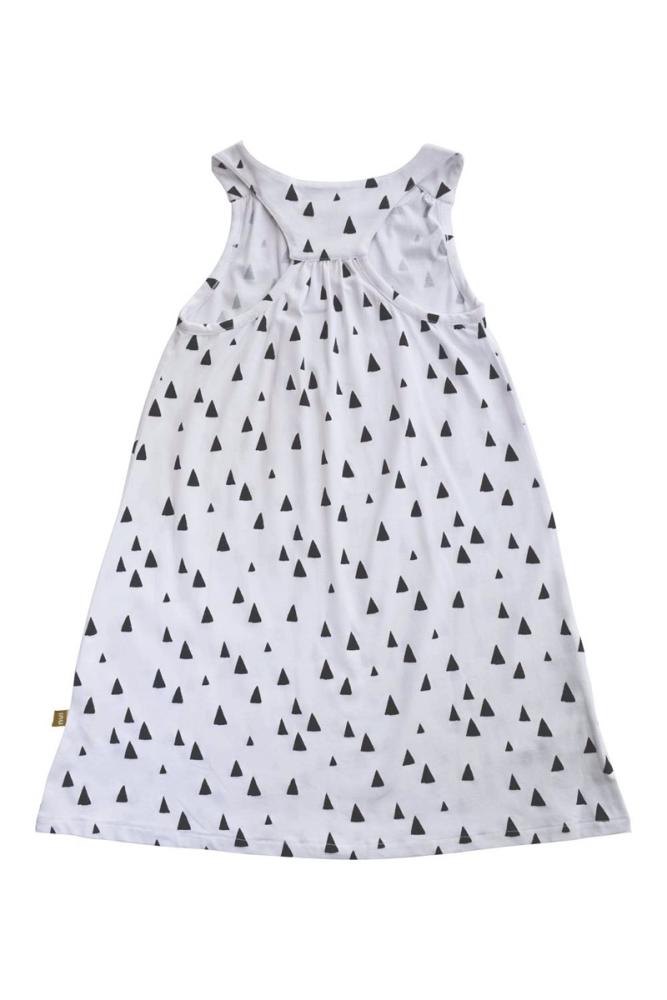 Nui Organic: Tank Top kjole, hvid med sejlprint, bag
