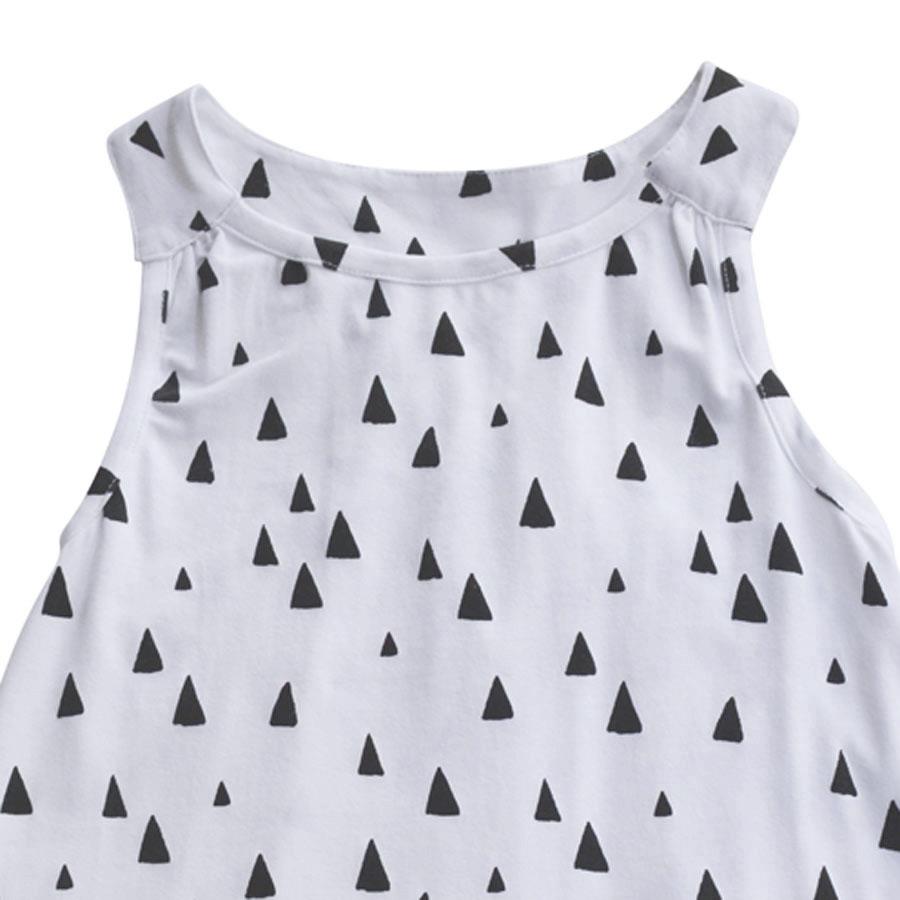 Nui Organic: Tank Top kjole, hvid med sejlprint, udsnit