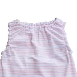 Nui Organics. Økologisk sommerkjole med rosa striber, udsnit