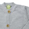 Nui Organics. Gråmeleret uld cardigan i økologisk merinould. Udsnit