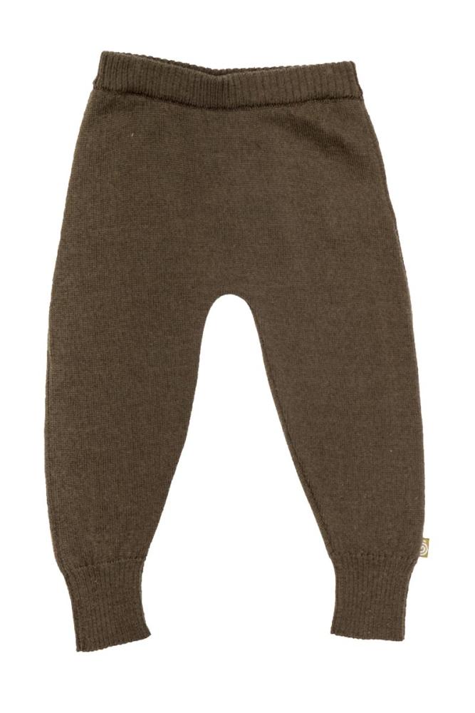 Nui Organics. Olivengrønne baby uld strikbukser i økologisk merinould