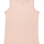 Nui Organics. Rosa smalstribet uld undertrøje i økologisk merinould