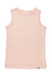 Nui Organics. Rosa smalstribet uld undertrøje i økologisk merinould