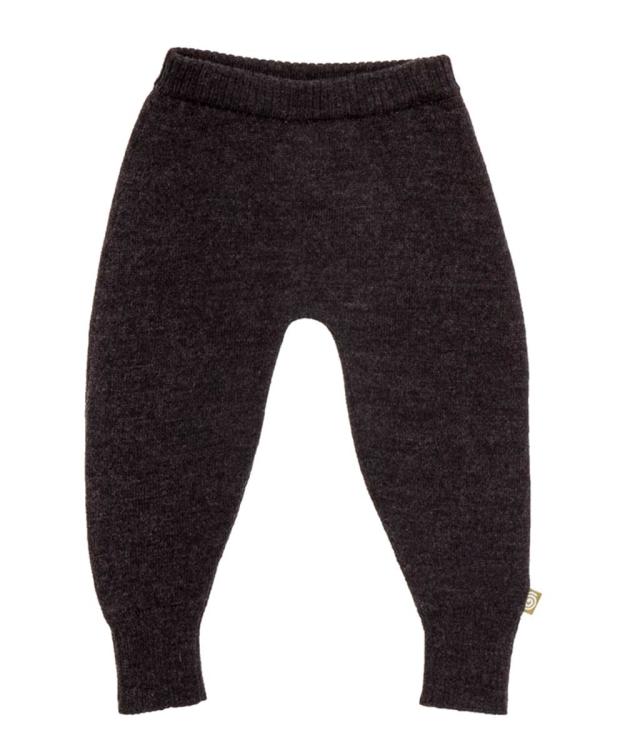Nui Organics. Koksgrå baby strik bukser i økologisk merinould