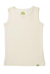 Nui Organics. Råhvid undertrøje med brede stropper i økologisk merinould