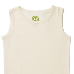 Nui Organics. Råhvid undertrøje med brede stropper i økologisk merinould - Udsnit