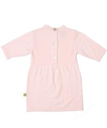 Nui Organics. Økologisk uld strikkjole i sart rosa, bag
