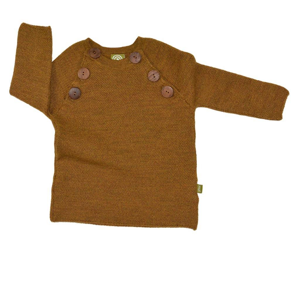 Nui Organics. Uld sweater til småbørn - messingfarve. Økologisk merinould 
