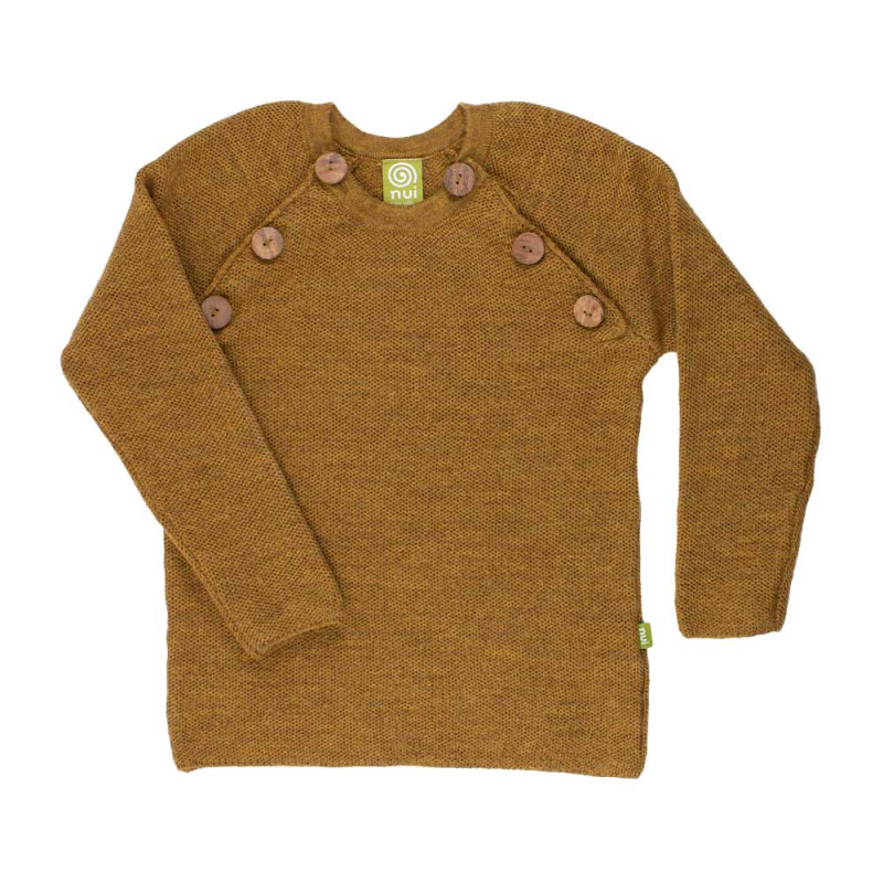 Se Uld sweater med knapper - Messing hos pureorganic.dk