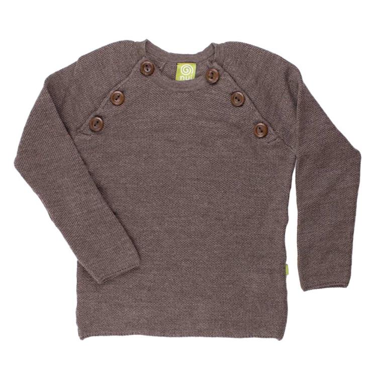 Nui Organics. Uld sweater i jordbrun økologisk merinould