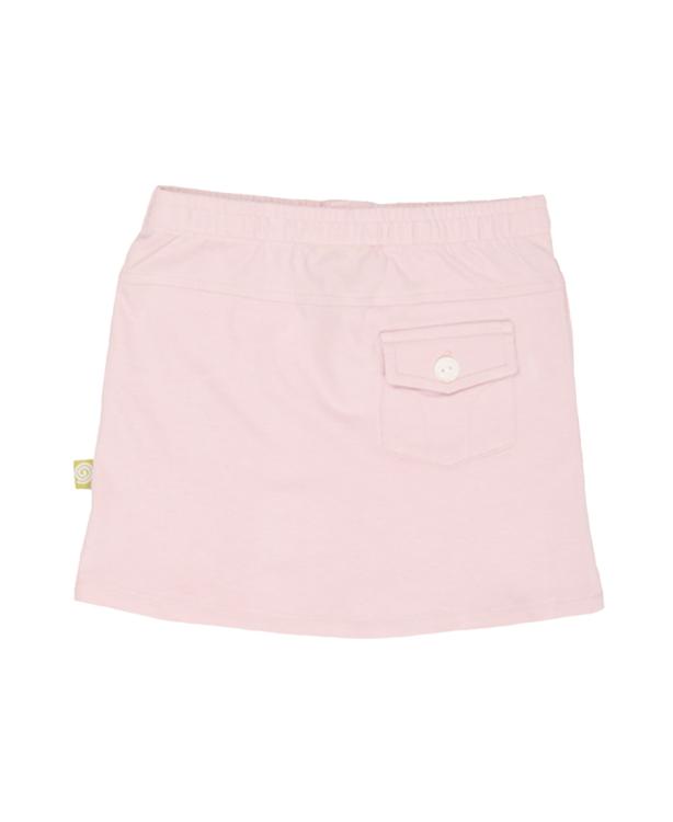 Nui Organics. Nederdel i støvet rosa, økologisk bomuldsjersey, bag