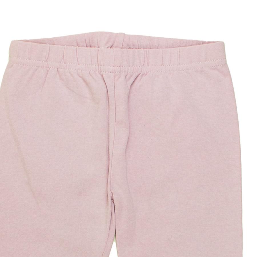 Nui Organics. Støvet rosa pige leggings i økologisk bomuldsjersey, udsnit