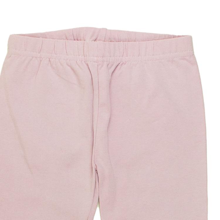 Nui Organics. Støvet rosa pige leggings i økologisk bomuldsjersey, udsnit