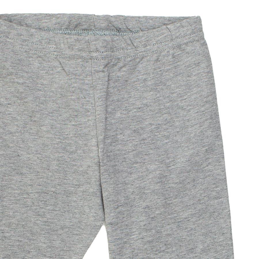 Nui Organics. Gråmelerede leggings i økologisk bomuld, udsnit