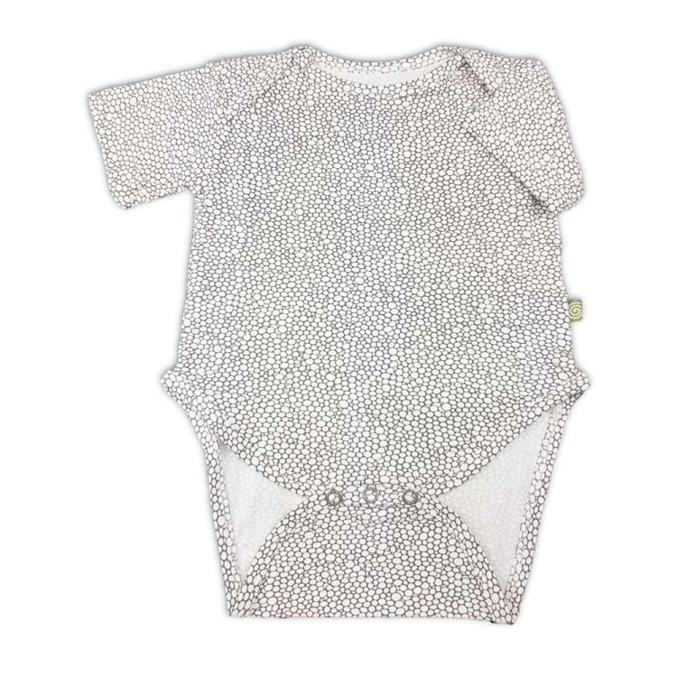 Nui Organics. Kortærmet body med bobleprint i økologisk bomuld