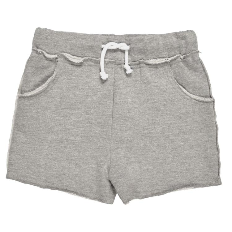 Nui Organics. Grå pige shorts i økologisk sweatshirt jersey