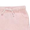 Nui Organics. Pigeshorts i rosa meleret økologisk jersey, udsnit