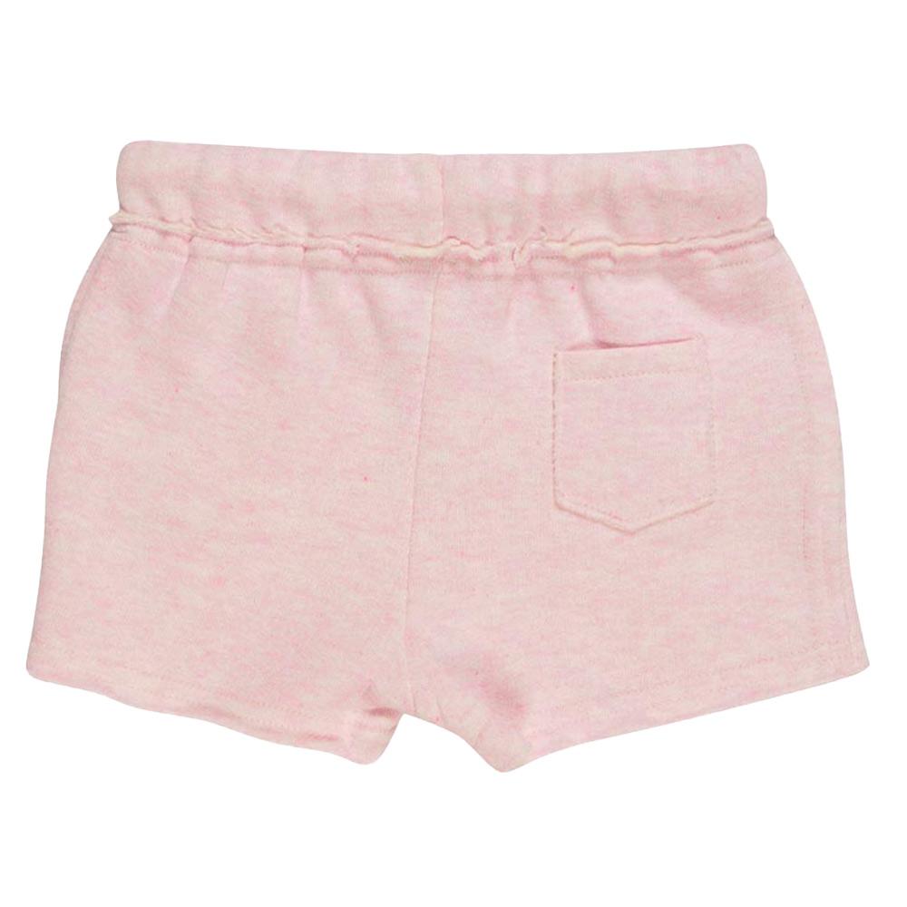 Nui Organics. Pigeshorts i rosa meleret økologisk jersey, bag