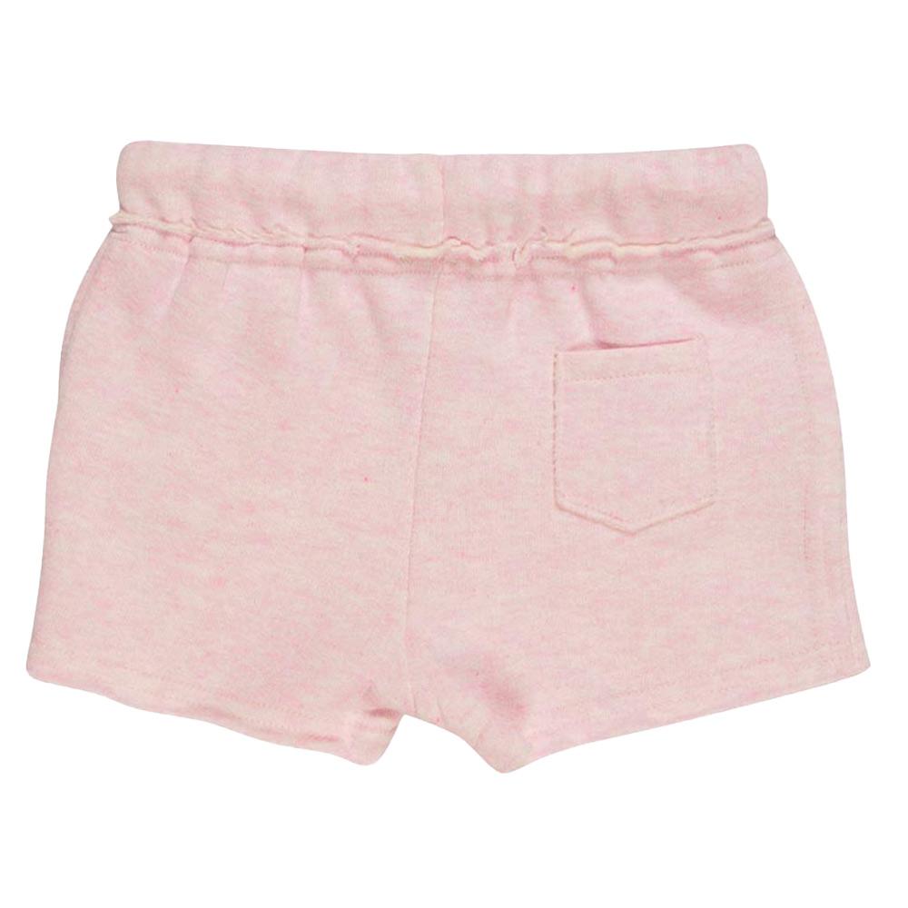 Nui Organics. Pigeshorts i rosa meleret økologisk jersey, bag