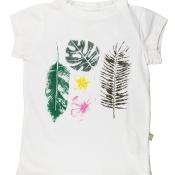 Nui Organics. Hvid t-shirt med plad print i økologisk bomuld