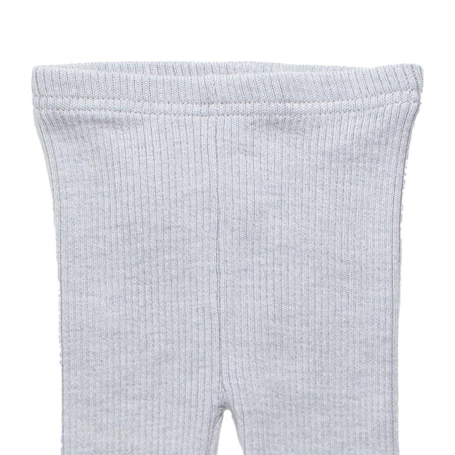 Nui Organics. Lys gråmeleret uld leggings i økologisk merinould, udsnit