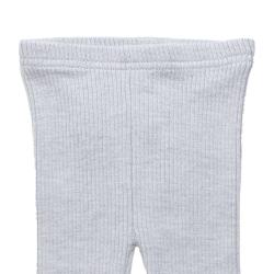 Nui Organics. Lys gråmeleret uld leggings i økologisk merinould, udsnit