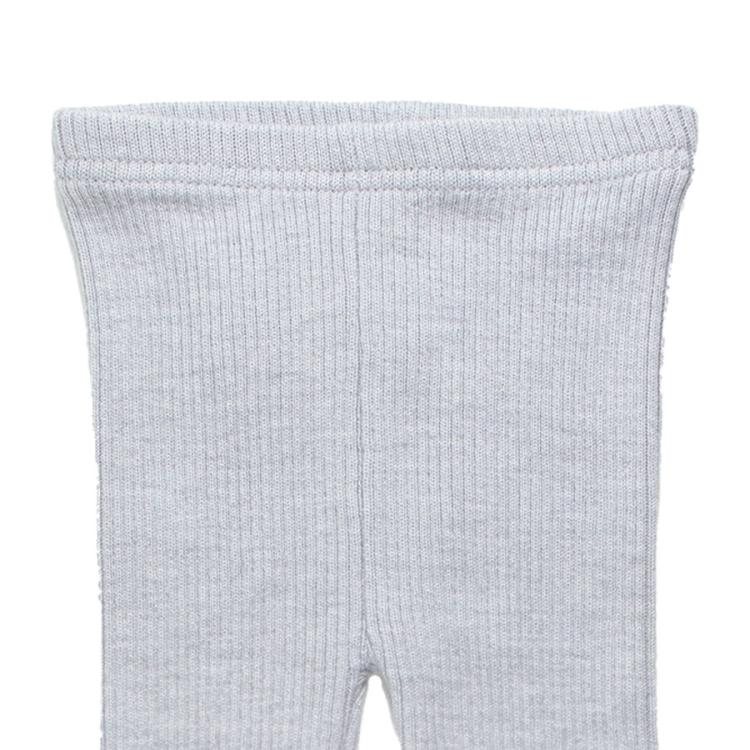 Nui Organics. Lys gråmeleret uld leggings i økologisk merinould, udsnit