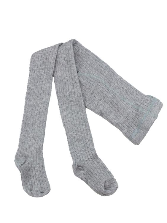 Nui Organics. Gråmelerede baby strømpebukser i økologisk merinould