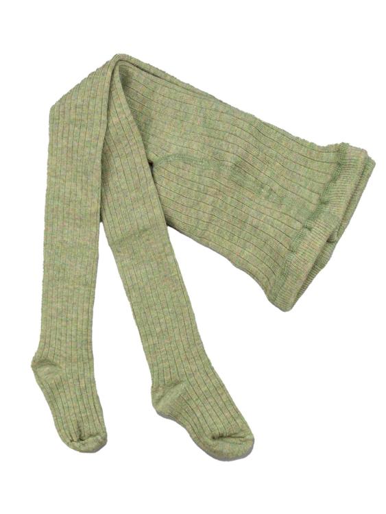 Nui Organics. Græsgrønne baby strømpebukser i økologisk merinould