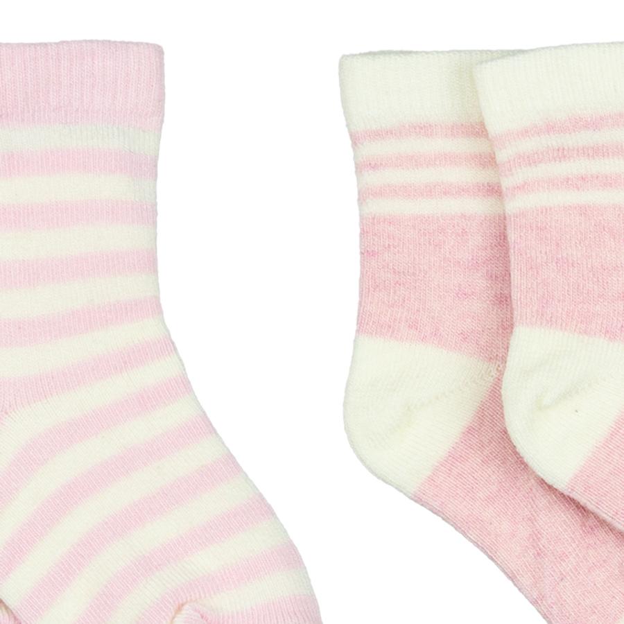 Nui Organics. 2-pak rosa babysokker i økologisk merinould. Udsnit