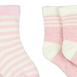 Nui Organics. 2-pak rosa babysokker i økologisk merinould. Udsnit