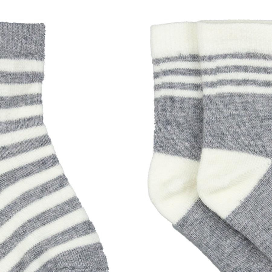 Nui Organics. 2-pak lysegrå babysokker i økologisk merinould. Udsnit