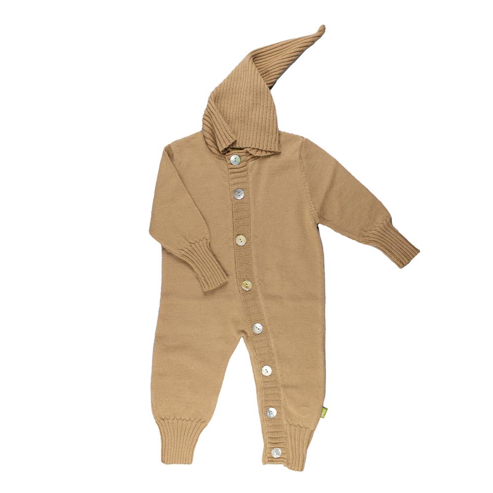 Nui Organics. Uld køredragt med hætte i økologisk merinould