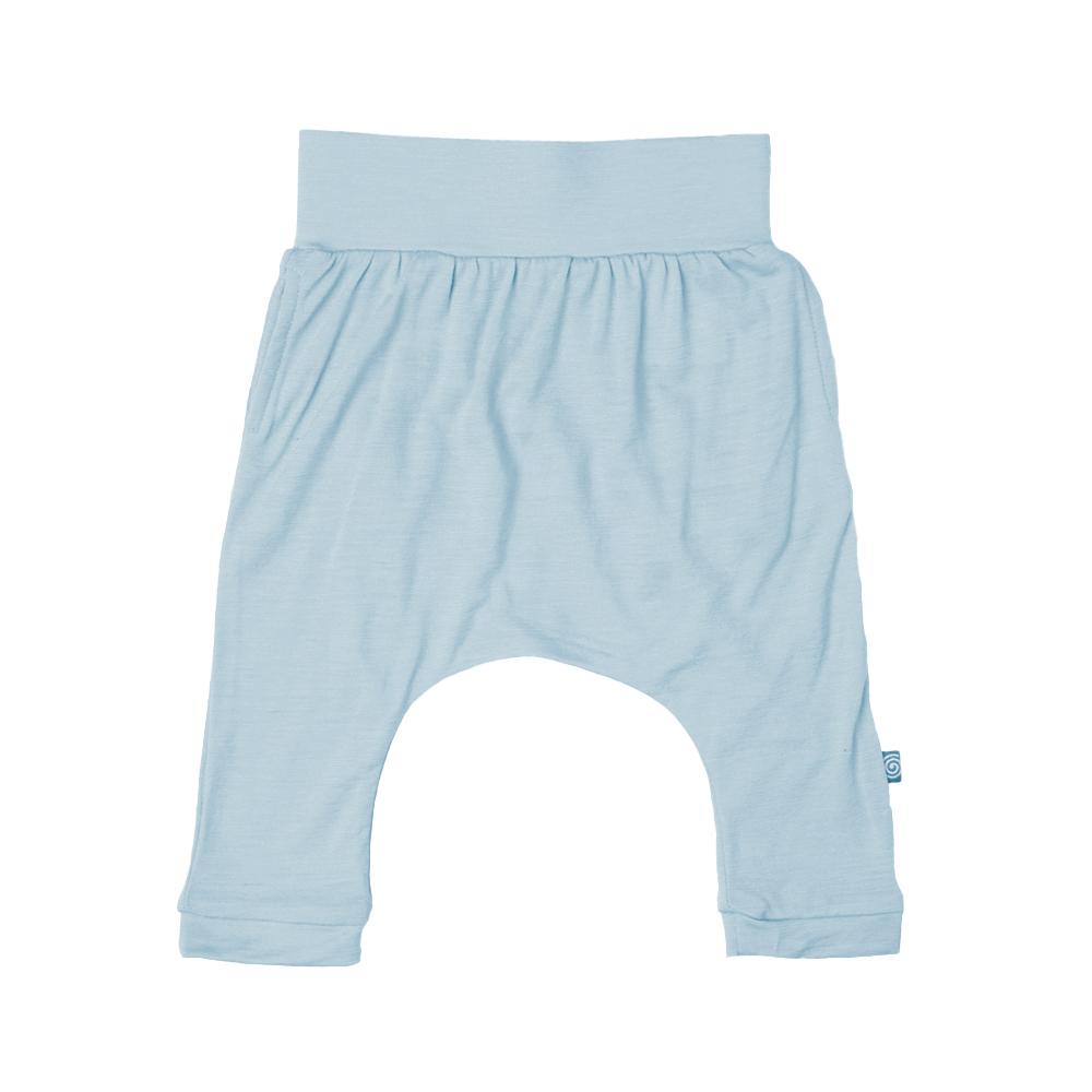 Nui Organics. Baggy uld buks i økologisk merinould jersey. Sart blå