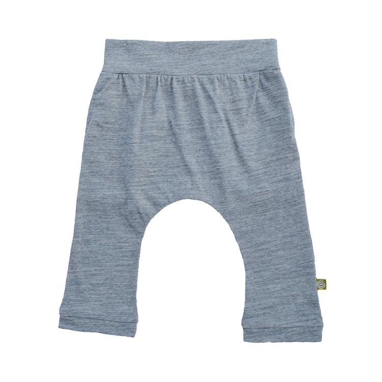 Nui Organics. Gråmeleret baby ballonbuks i økologisk jersey merinould