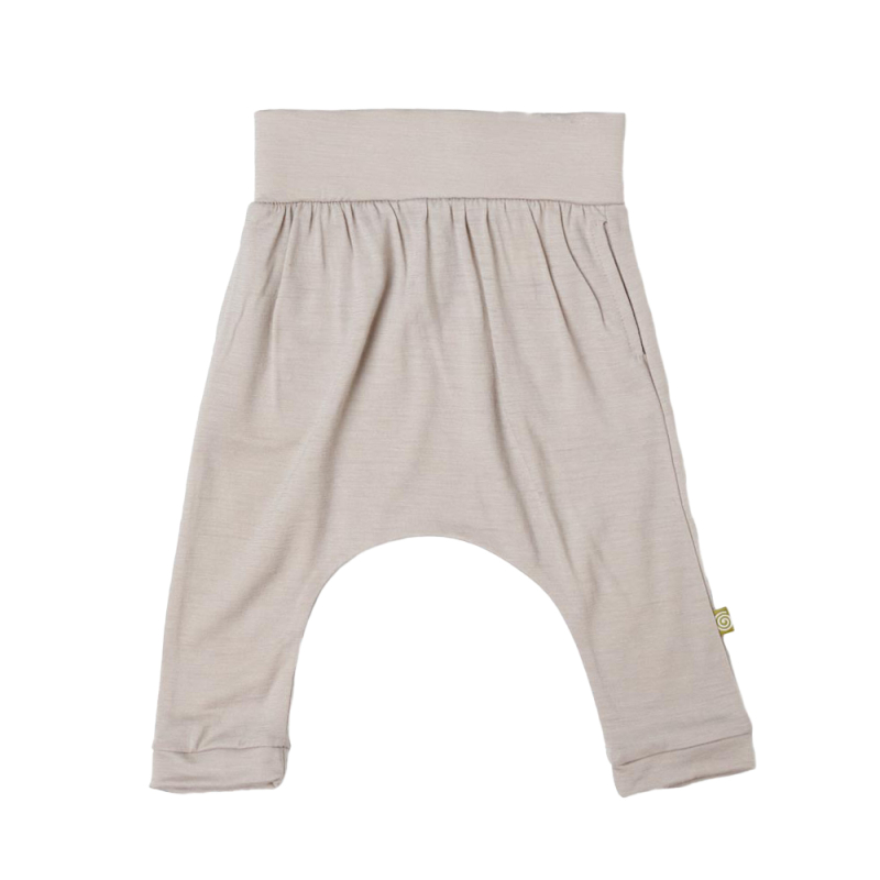 Nui Organics Ballonbukser i merinould til baby Nougat
