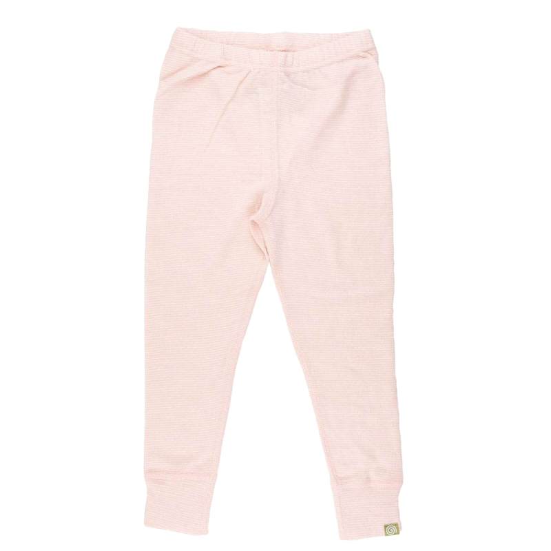 Nui Organics Uldleggings i Merinould Rosa smalstribet