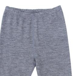 Nui Organics. Gråmeleret uld leggings i økologisk merinould - udsnit