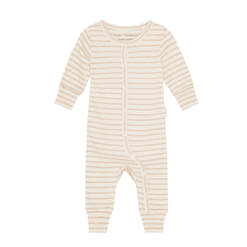 Heldragt i silkeblød økologisk Pima- og Native bomuld - Stribet