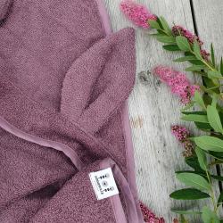 Summerville Organic - Badeslag med hætte i farven grape / støvet lilla - detalje